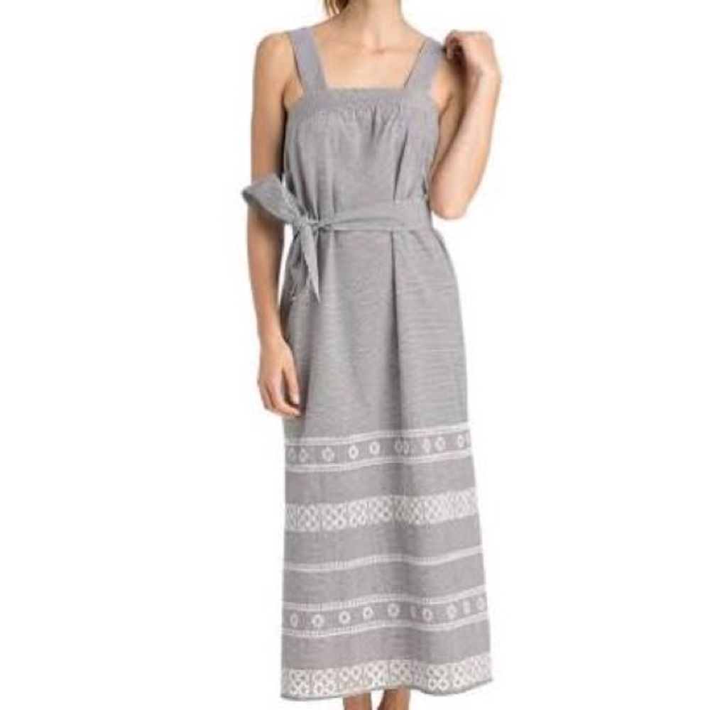 Vineyard Vines Striped Embroidered Maxi Sundress with Belt - 4 - NWOT